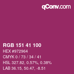 Color code: RGB 151 41 100 | qconv.com