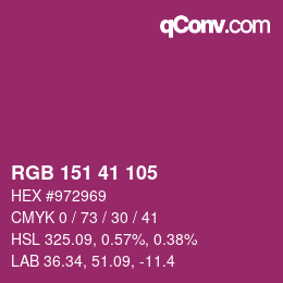 カラーコード: RGB 151 41 105 | qconv.com