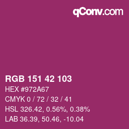 Color code: RGB 151 42 103 | qconv.com