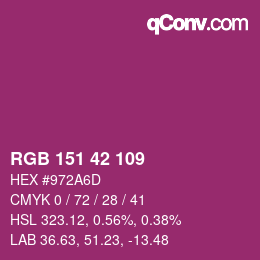 Color code: RGB 151 42 109 | qconv.com