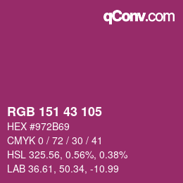 Color code: RGB 151 43 105 | qconv.com