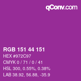 カラーコード: RGB 151 44 151 | qconv.com