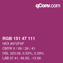Color code: RGB 151 47 111 | qconv.com