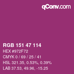 Color code: RGB 151 47 114 | qconv.com