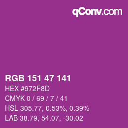 Color code: RGB 151 47 141 | qconv.com