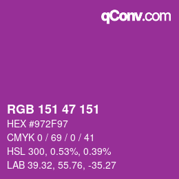 Color code: RGB 151 47 151 | qconv.com