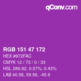Color code: RGB 151 47 172 | qconv.com