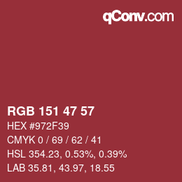 Color code: RGB 151 47 57 | qconv.com