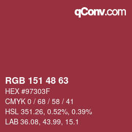 Color code: RGB 151 48 63 | qconv.com