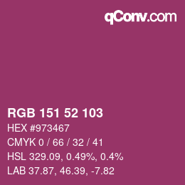 Color code: RGB 151 52 103 | qconv.com