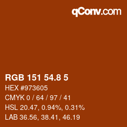 カラーコード: RGB 151 54.8 5 | qconv.com