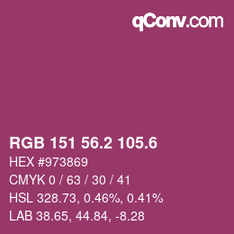 カラーコード: RGB 151 56.2 105.6 | qconv.com