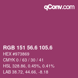 カラーコード: RGB 151 56.6 105.6 | qconv.com