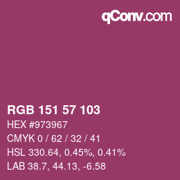 カラーコード: RGB 151 57 103 | qconv.com