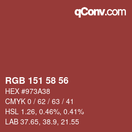 Código de color: RGB 151 58 56 | qconv.com