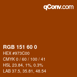 Color code: RGB 151 60 0 | qconv.com