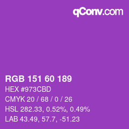 カラーコード: RGB 151 60 189 | qconv.com