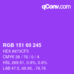 カラーコード: RGB 151 60 245 | qconv.com