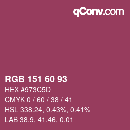 カラーコード: RGB 151 60 93 | qconv.com