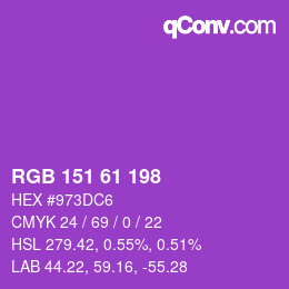 Color code: RGB 151 61 198 | qconv.com