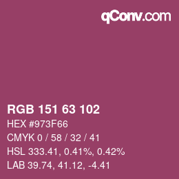 Color code: RGB 151 63 102 | qconv.com