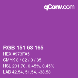 Color code: RGB 151 63 165 | qconv.com