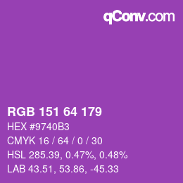 Color code: RGB 151 64 179 | qconv.com