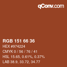 カラーコード: RGB 151 66 36 | qconv.com