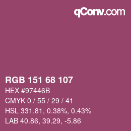 Color code: RGB 151 68 107 | qconv.com