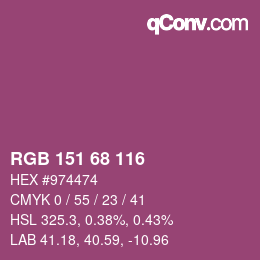 カラーコード: RGB 151 68 116 | qconv.com