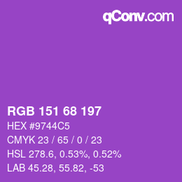 Color code: RGB 151 68 197 | qconv.com