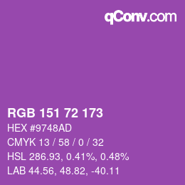 Farbcode: RGB 151 72 173 | qconv.com