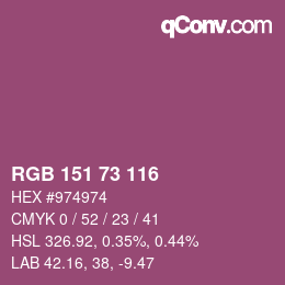 Farbcode: RGB 151 73 116 | qconv.com