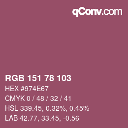 Color code: RGB 151 78 103 | qconv.com