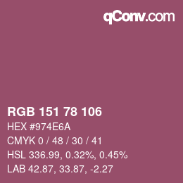 Color code: RGB 151 78 106 | qconv.com
