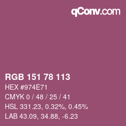 Color code: RGB 151 78 113 | qconv.com