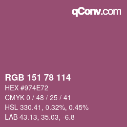 Color code: RGB 151 78 114 | qconv.com