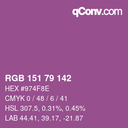 Color code: RGB 151 79 142 | qconv.com