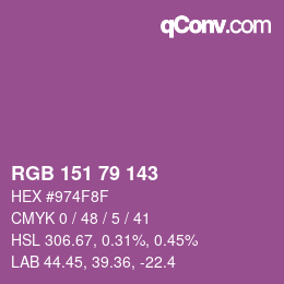 Farbcode: RGB 151 79 143 | qconv.com
