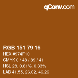 Color code: RGB 151 79 16 | qconv.com