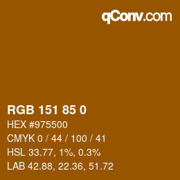 Color code: RGB 151 85 0 | qconv.com