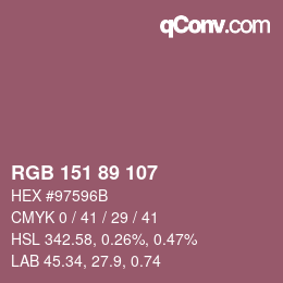 Color code: RGB 151 89 107 | qconv.com