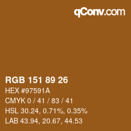 Color code: RGB 151 89 26 | qconv.com