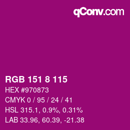 Color code: RGB 151 8 115 | qconv.com