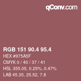 カラーコード: RGB 151 90.4 95.4 | qconv.com