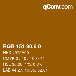 Color code: RGB 151 90.8 0 | qconv.com