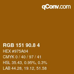 Color code: RGB 151 90.8 4 | qconv.com