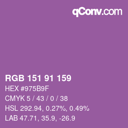 Color code: RGB 151 91 159 | qconv.com