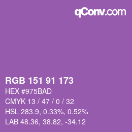 Color code: RGB 151 91 173 | qconv.com