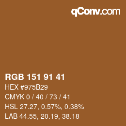 Color code: RGB 151 91 41 | qconv.com